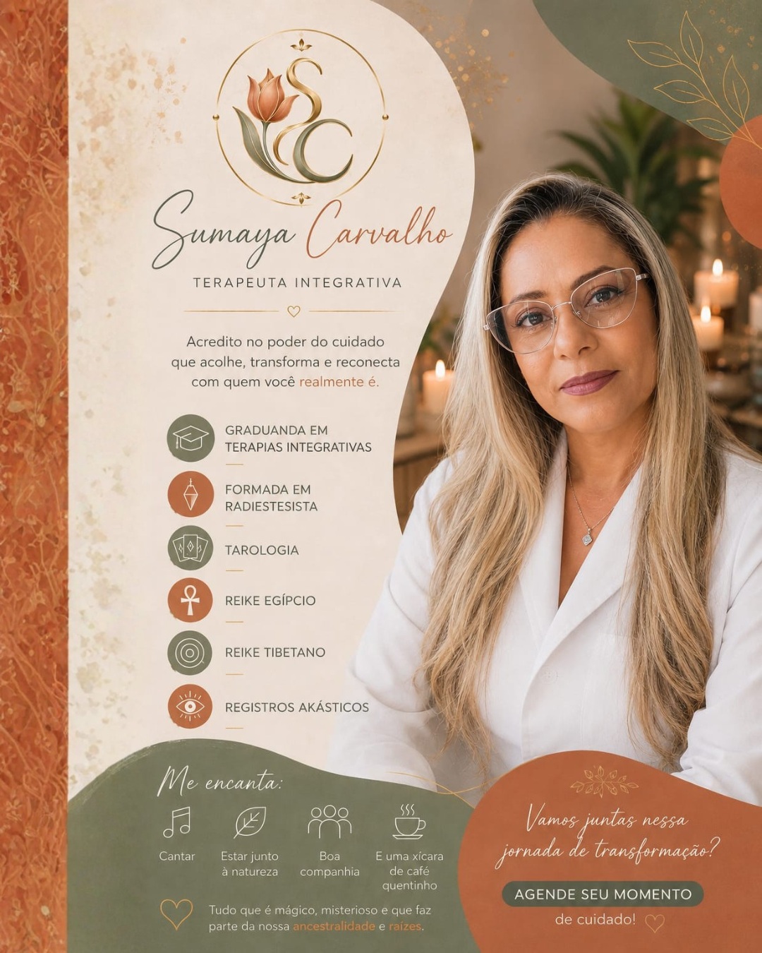 Card profissional de Sumaya Carvalho Terapeuta Integrativa